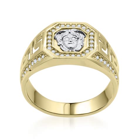 bague homme or versace